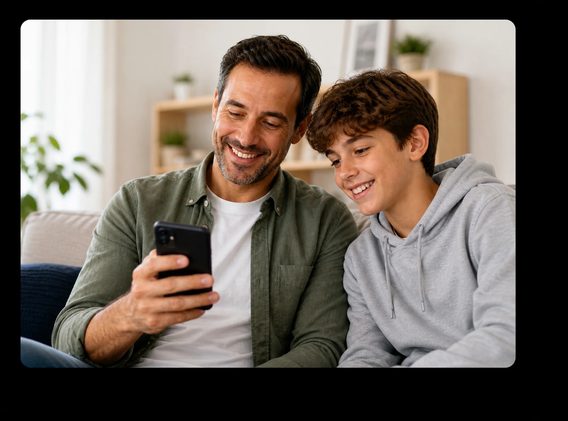 Parent and child managing admission online